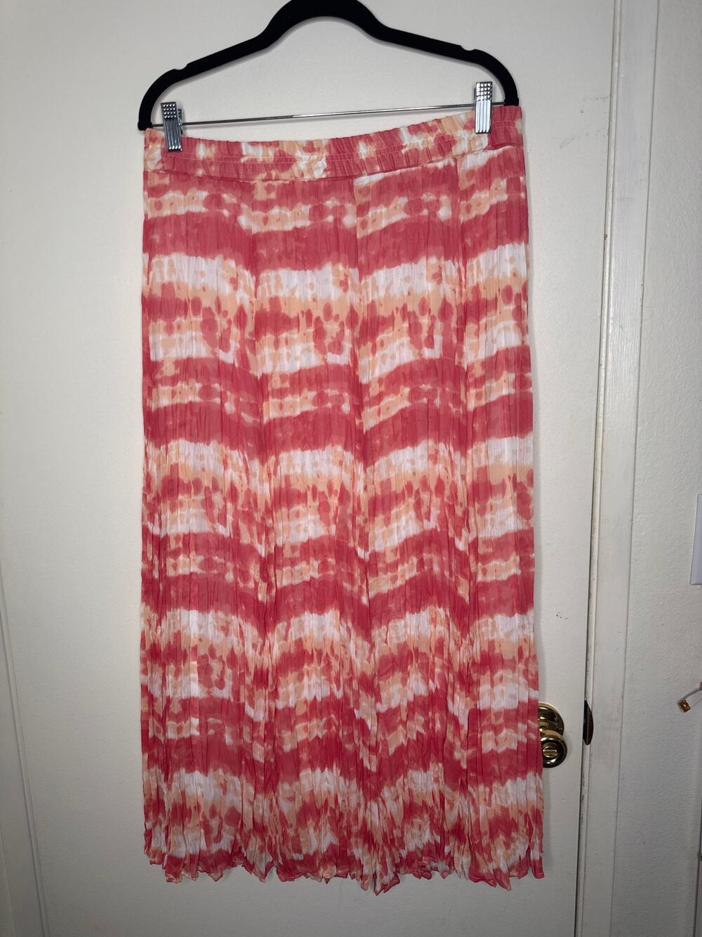 Pink Tye dye maxi skirt Dress Barn sz L whimsy fairy